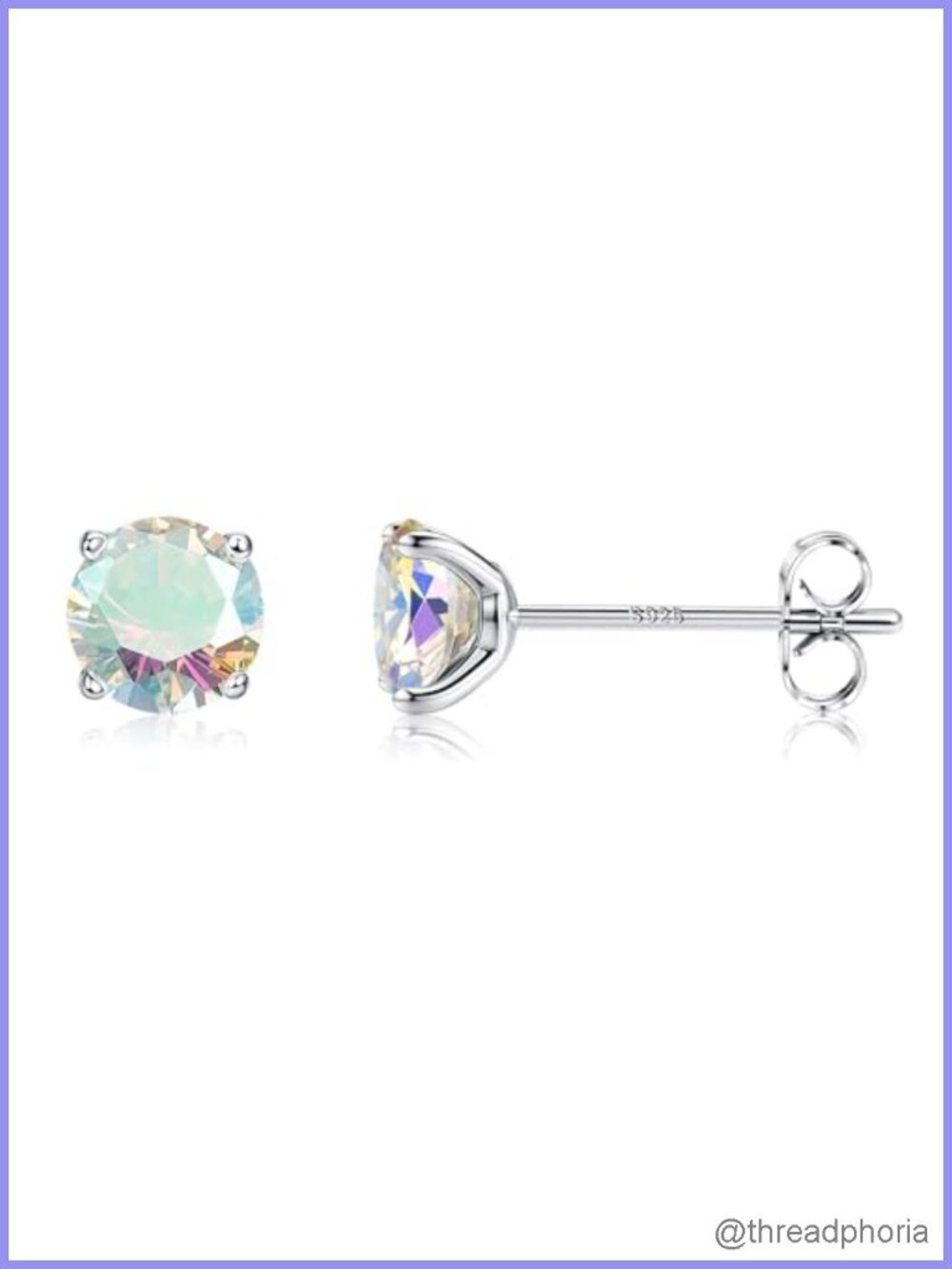 925 Sterling Silver 5MM CZ Stud Earrings Hypoallergenic Long Post Women